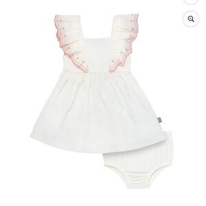 Charming White and Pink Kids Casual Dress